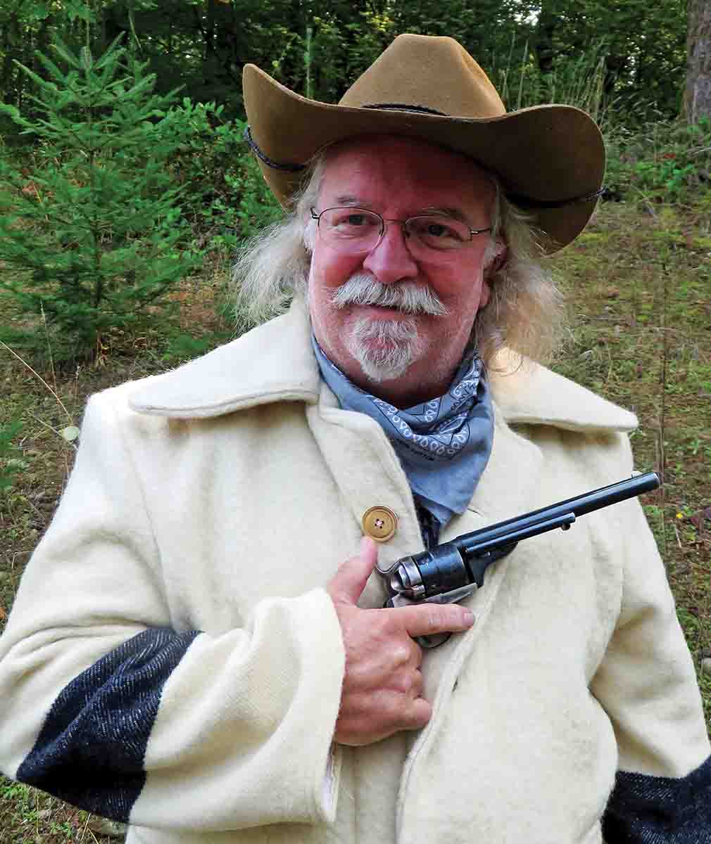 Jerry Mayo with his 8-inch barreled Richards-Mason replica in .44 Colt.